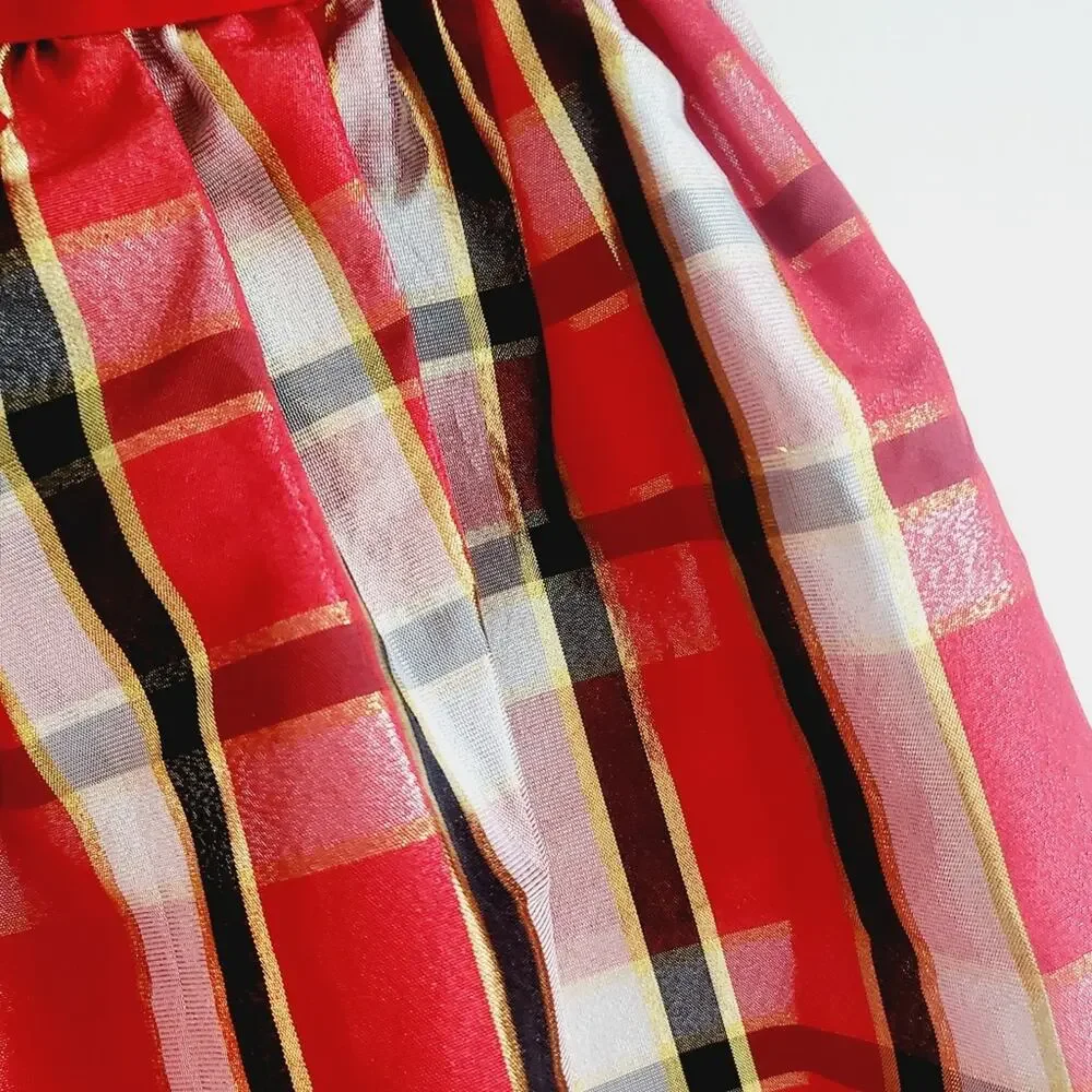 4T New Bonnie Jean red coat and plaid dress